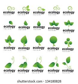 Ecology Icon - Set - Isolated On White Background. Vector illustration, Graphic Design Editable For Your Design. Ecology Logo