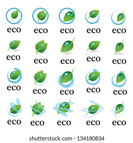 Ecology Icon - Set - Isolated On White Background. Vector illustration, Graphic Design Editable For Your Design. Eco Logo