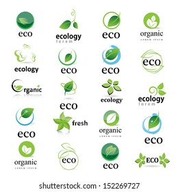 Ecology Icon - Set - Isolated On White Background. Vector illustration, Graphic Design Editable For Your Design