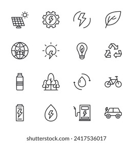 ecology icon set isolated on white