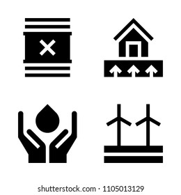 Ecology icon set. modern, pipe, electric and e-waste vector illustration for web