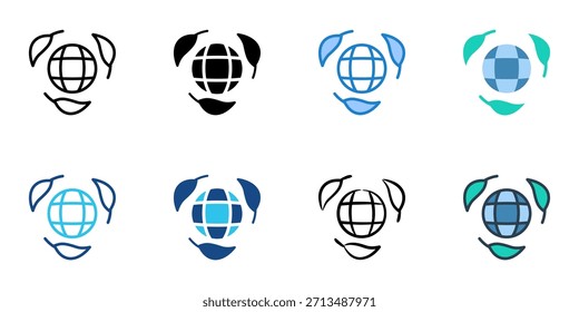 Ecology icon set multiple style vector collection. Editable Stroke 
