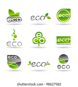 Conjunto de ícones de ecologia (número 4). Ícones ecológicos.