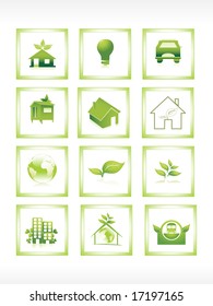 ecology icon set on white background