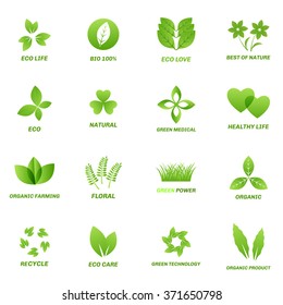 Ecology icon set on white background. Vector illustration