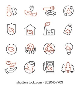 Ecology icon set. Ecology pack symbol vector elements for infographic web