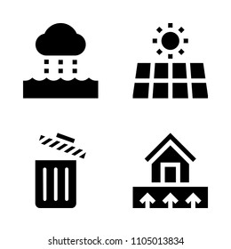 Ecology icon set. panel, garbage, natural and sun vector illustration for web