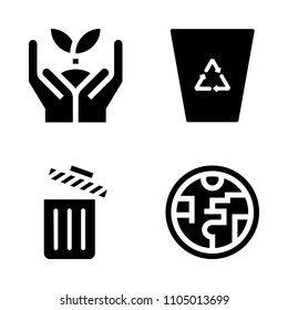 Ecology icon set. recycling, symbol, weather and plant vector illustration for web