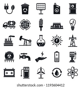 Ecology icon set. Simple set of ecology vector icons for web design on white background