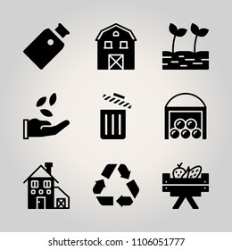 Ecology icon set. soap, protect, hand and logo vector illustration for web