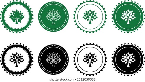 Ecology icon set. Ecology Stamps. Environment, sustainability, nature, recycle, renewable energy; electric bike, eco-friendly, forest, wind power, green symbol. Solid icons vector collection.