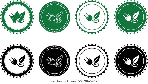 Ecology icon set. Ecology Stamps. Environment, sustainability, nature, recycle, renewable energy; electric bike, eco-friendly, forest, wind power, green symbol. Solid icons vector collection.