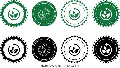 Ecology icon set. Ecology Stamps. Environment, sustainability, nature, recycle, renewable energy; electric bike, eco-friendly, forest, wind power, green symbol. Solid icons vector collection.