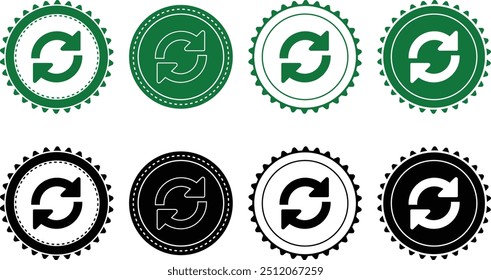 Ecology icon set. Ecology Stamps. Environment, sustainability, nature, recycle, renewable energy; electric bike, eco-friendly, forest, wind power, green symbol. Solid icons vector collection.