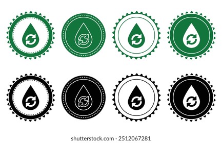 Ecology icon set. Ecology Stamps. Environment, sustainability, nature, recycle, renewable energy; electric bike, eco-friendly, forest, wind power, green symbol. Solid icons vector collection.