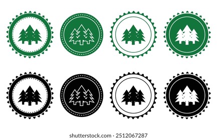 Ecology icon set. Ecology Stamps. Environment, sustainability, nature, recycle, renewable energy; electric bike, eco-friendly, forest, wind power, green symbol. Solid icons vector collection.