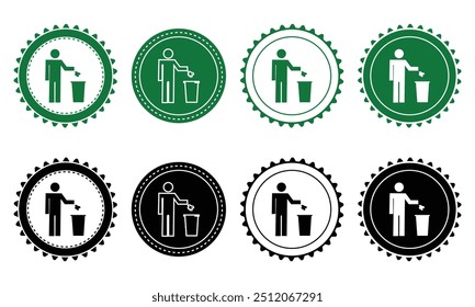 Ecology icon set. Ecology Stamps. Environment, sustainability, nature, recycle, renewable energy; electric bike, eco-friendly, forest, wind power, green symbol. Solid icons vector collection.