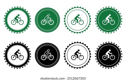 Ecology icon set. Ecology Stamps. Environment, sustainability, nature, recycle, renewable energy; electric bike, eco-friendly, forest, wind power, green symbol. Solid icons vector collection.