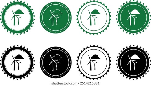 Ecology icon set. Ecology Stamps. Environment, sustainability, nature, recycle, renewable energy; electric bike, eco-friendly, forest, wind power, green symbol. Solid icons vector collection.