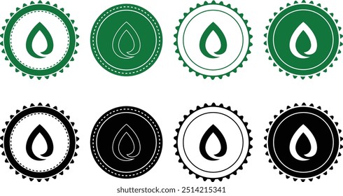 Ecology icon set. Ecology Stamps. Environment, sustainability, nature, recycle, renewable energy; electric bike, eco-friendly, forest, wind power, green symbol. Solid icons vector collection.