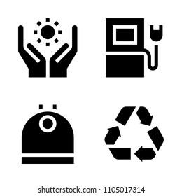 Ecology icon set. supply, generator, conservation and sunlight vector illustration for web