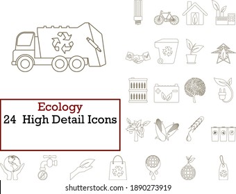 Ecology Icon Set. Thin Editable Stroke Line Without Filling Design. Vector Illustration.