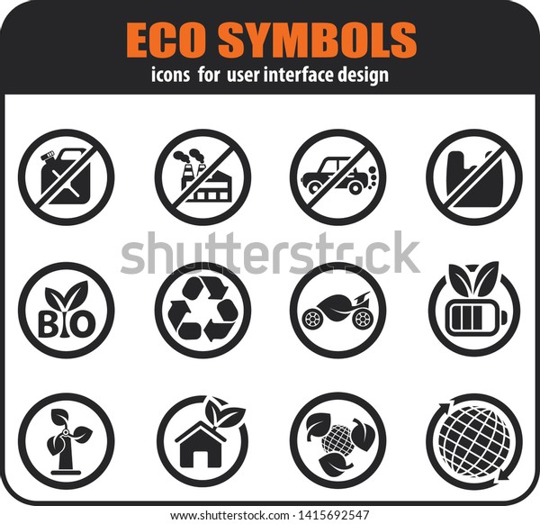 Ecology icon set for\
user interface design