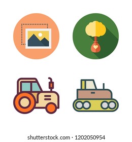 ecology icon set. vector set about ecologism, tractor and image icons set.