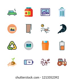 ecology icon set. vector set about drought, garbage, trash and ecologism icons set.