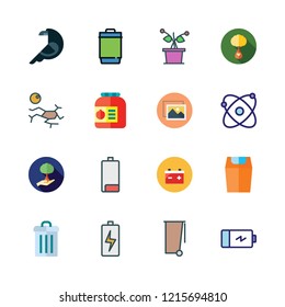 ecology icon set. vector set about atomic, ecologism, image and garbage icons set.