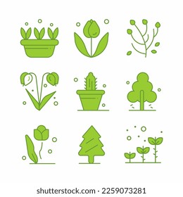 conjunto de iconos de ecología colección vectorial