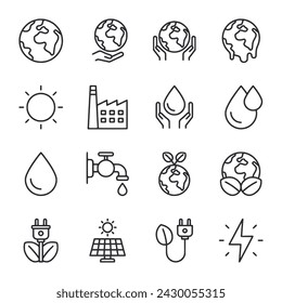 Conjunto de iconos de ecología ilustración vectorial