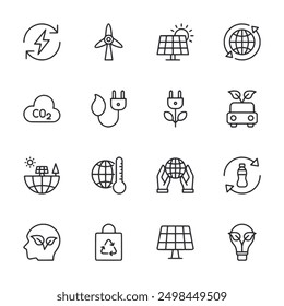 Conjunto de iconos de ecología Ilustración vectorial