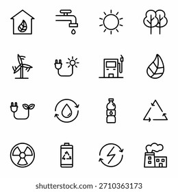 Ecology  icon set vector illustration