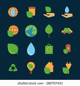 Ecology icon set. Vector illustration