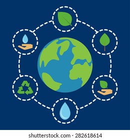 Ecology icon set. Vector illustration