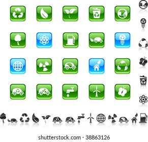 Ecology icon set. Vector illustration.