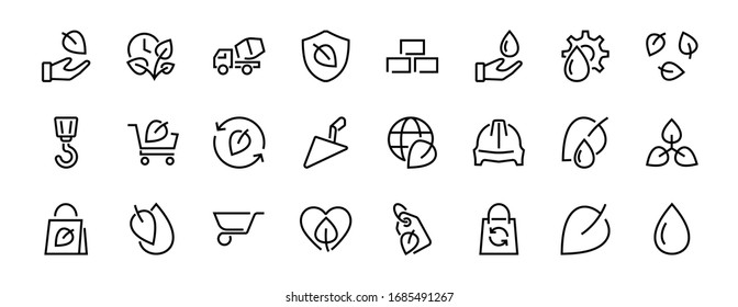 Ecology Icon Set Vector Lines Contains Stock Vector (Royalty Free ...