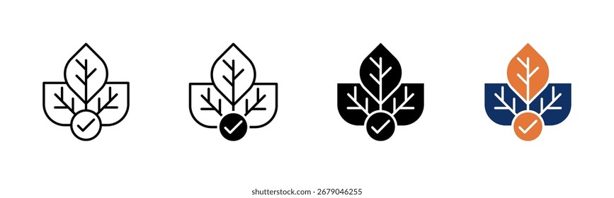 Coleção de vários estilos de folha de ícone Ecologia