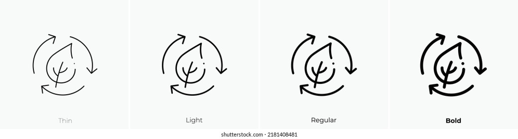 ecology icon. Thin, Light Regular And Bold style design isolated on white background