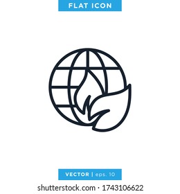 Ecology Icon Vector Design Template. Editable Stroke.