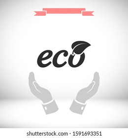 Ecology icon. Vector EPS 10. Leaflet. ecology. purity. future is displayed. flat style. ecology