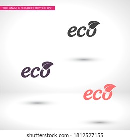 Ecology icon. Vector EPS 10. Leaflet. ecology. purity. future is displayed. flat style. ecology