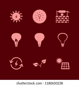 ecology icon. ecology vector icons set solar energy, solar panel, sprout and renewable energy
