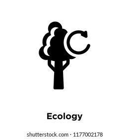 Ecology icon vector isolated on white background, logo concept of Ecology sign on transparent background, filled black symbol