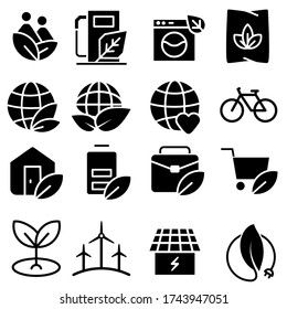 Ecology icon vector set. green energy illustration sign collection. Eco symbol. alternative energy logo.