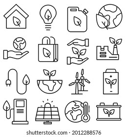 Ecology icon vector set.  Green technology illustration sign collection. Environment symbol or logo.