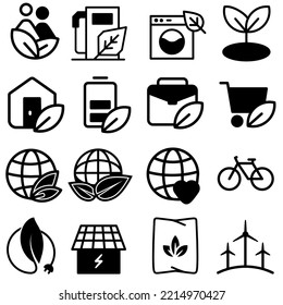 Ecology icon vector set. green energy illustration sign collection. Eco symbol. alternative energy logo.