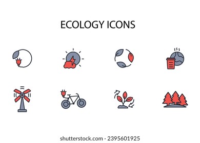 Ecology icon. vector.Editable stroke.linear style sign for use web design,logo.Symbol illustration.