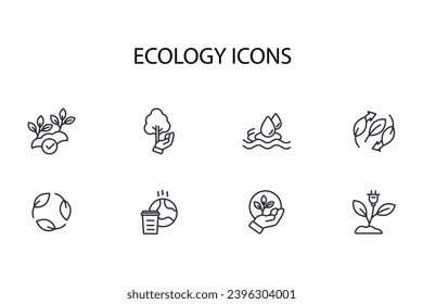Ökologie-Symbol. vector.Editable stroke.linear style sign for use web design,logo.Symbol illustration.